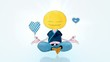 Happy Meditatingin Lotus Position. Seamlessly loop-able.