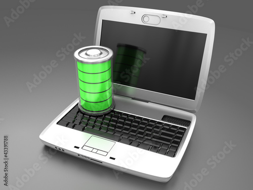 Illustration: Battery charging in a laptop Battery charging in a laptop