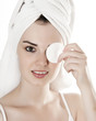Photo: skincare concept - portrait of young woman skincare concept - portrait of young woman