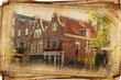 views of Amsterdam in vintage style, like postcards