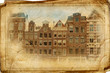 views of Amsterdam in vintage style, like postcards