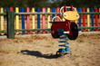 Foto: Playground's wooden horse and moto Playground's wooden horse and moto