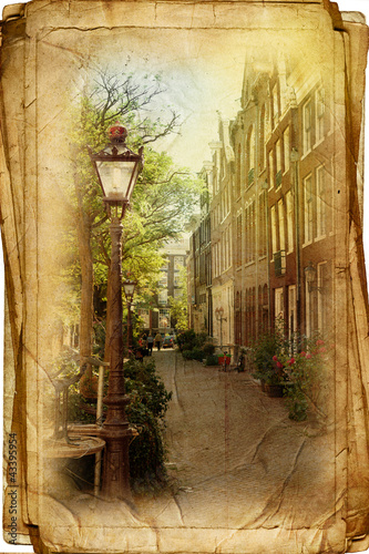 Photo: views of Amsterdam in vintage style, like postcards views of Amsterdam in vintage style, like postcards