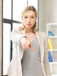 businesswoman pointing her finger