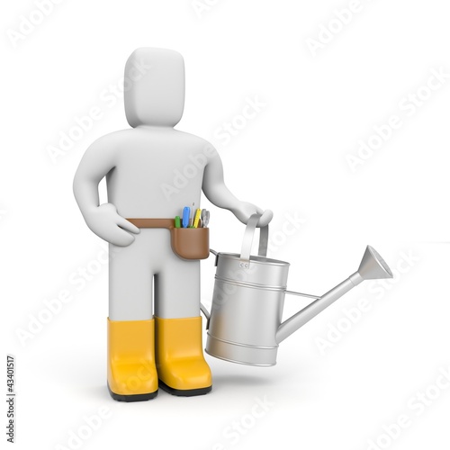 Illustration: Person hold watering can Person hold watering can