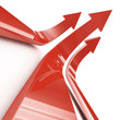 3D red arrows - Success concept
