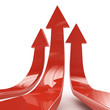 3D red arrows - Success concept