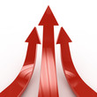 3D red arrows - Success concept