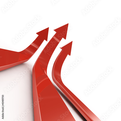 Illustration: 3D red arrows - Success concept 3D red arrows - Success concept