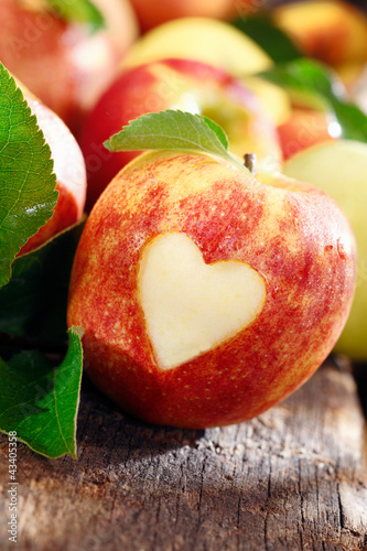 Photo: Love of apples concept Love of apples concept