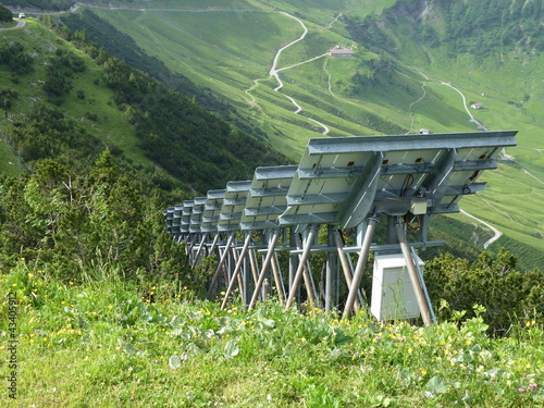 Photo: A barrier for snow slides in the mountains of Liechtenstein A barrier for snow slides in the mountains of Liechtenstein