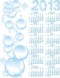 vector calendar 2013  on blue bubble background