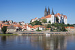 Cityscape of Meissen in Germany with the Albrechtsburg castle