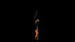 Smoke in super slow motion extinguishing a flame