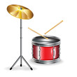 drums with sticks and cymbal