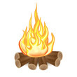 single campfire isolated