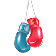two boxing gloves hanging