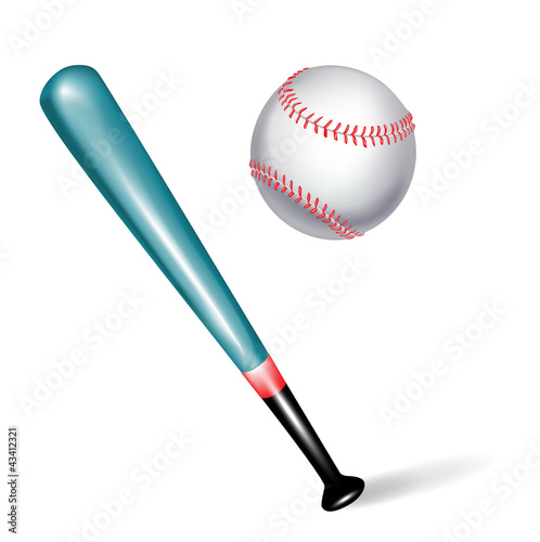 Vector: baseball bat and ball baseball bat and ball