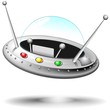 Astronave Navetta Spaziale UFO Cartoon Spaceship-Vector