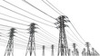 power line on a white background
