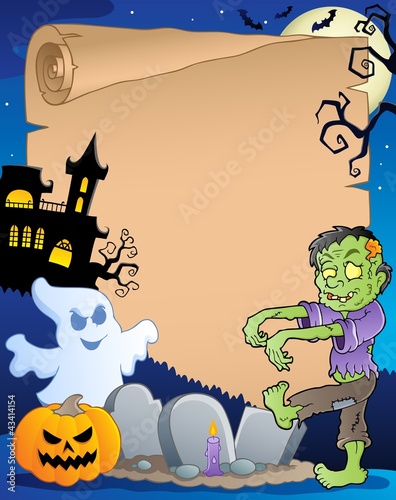 Vector: Scene with Halloween parchment 3 Scene with Halloween parchment 3