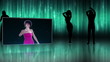 Video: Women dancing with a blue light background Women dancing with a blue light background