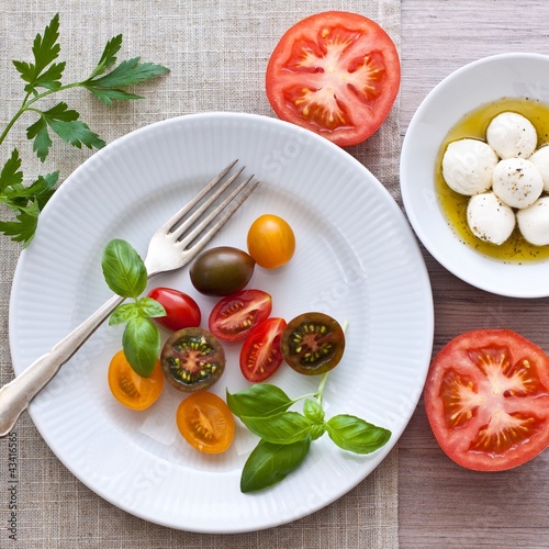 Foto: Tomaten und Mozzarella Tomaten und Mozzarella