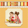 girl and boy plays with toys