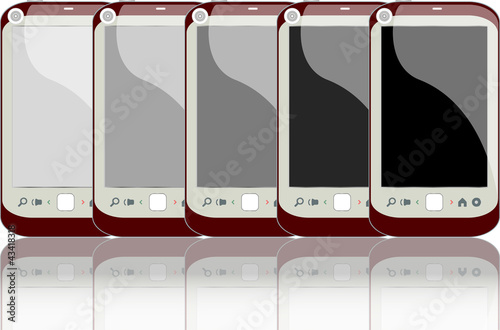 Vector: modern smart phone set for mobile communication modern smart phone set for mobile communication