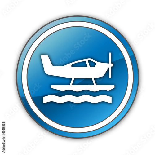 Illustration: Glossy Button "Sea Plane" Glossy Button "Sea Plane"