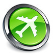 Plane icon 3D green button