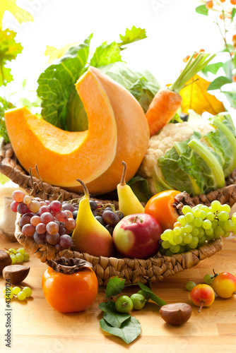 Photo: Autumnal vegetables and fruits Autumnal vegetables and fruits