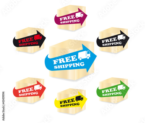Vector: Free shipping icons Free shipping icons