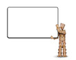 Blank sign held by a box man