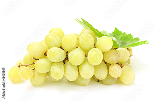Photo: ripe sweet grapes isolated on white ripe sweet grapes isolated on white