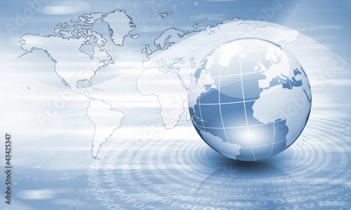 Illustration: Planet earth and technology background Planet earth and technology background