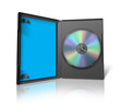 Photo: Box for DVD with a disk on white background. Box for DVD with a disk on white background.