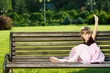 Photo: Smiling Little girl Kid in park Smiling Little girl Kid in park