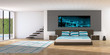 Illustration: Modern interior of a bedroom Modern interior of a bedroom
