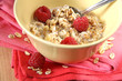 haferflocken mit himbeeren