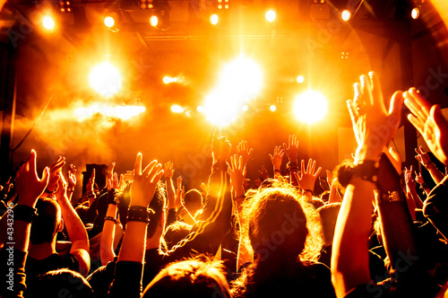 Photo: cheering crowd at concert cheering crowd at concert
