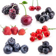 Collection of berry isolated on white background