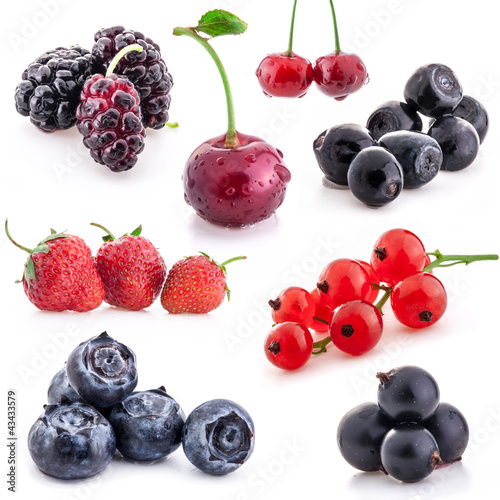 Photo: Collection of berry isolated on white background Collection of berry isolated on white background