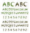Green alphabet from leaves