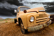 Photo: Wide angle shot of old rustic truck Wide angle shot of old rustic truck