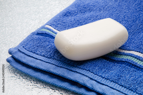 Photo: Soap bar on towel Soap bar on towel