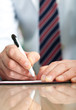 Businessman writing