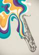 Saxophone with liquid abstraction.