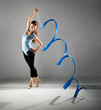 girl gymnast with a ribbon
