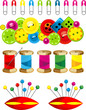 Vector: range of accessories for sewing range of accessories for sewing